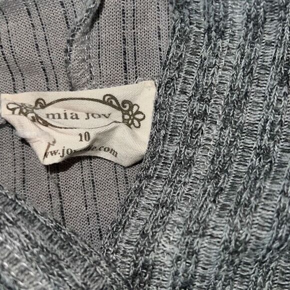Joyfolie Mia Joy Girls Hoodie Hooded Top Ribbed Heather Gray Boxy size 10 - Picture 6 of 8